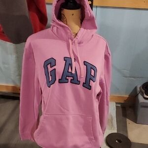 GAP Pink Pullover Hoodie with Navy Lettering